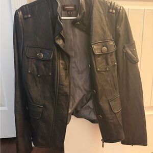 Danier Black Military Leather Jacket